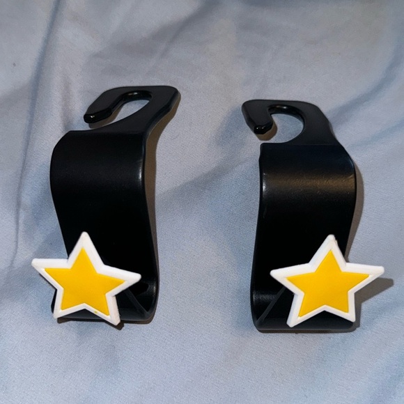 Yellow star, white black car, purse hook, decor, seat,cover accessory - Picture 1 of 1